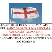 St George’s Day Promotion!