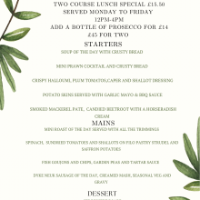 Lunchtime Special Menu 🍴🥂