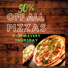 50% Off All Pizzas