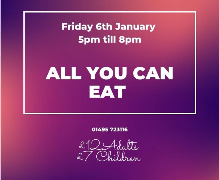 All you can eat night 5pm - 8pm