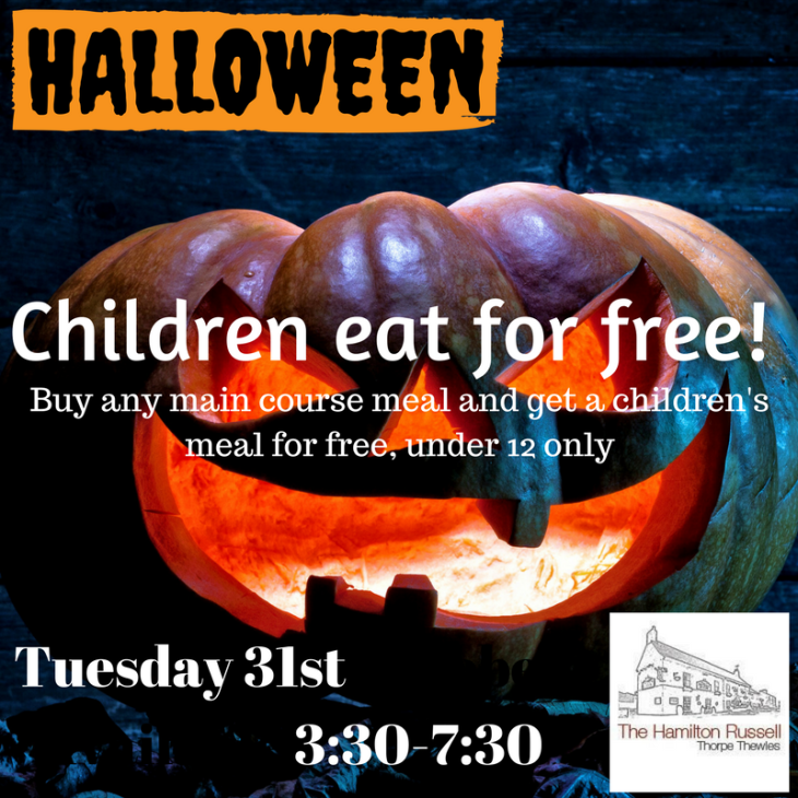 This Halloween Children eat free!!!!!