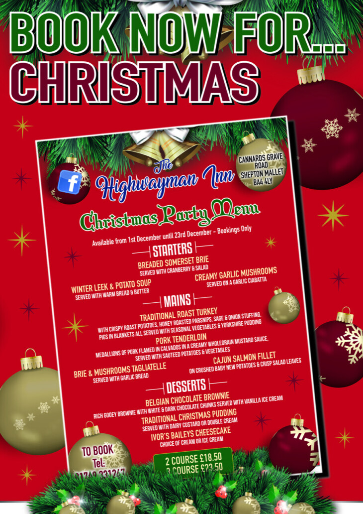 Book now for our Christmas Party Menu