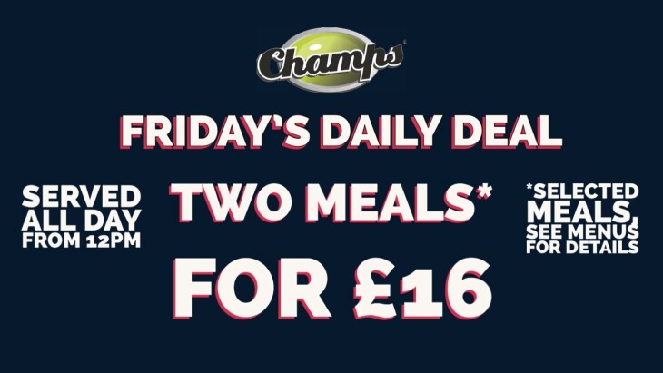 Fridays Daily Deal! Two meals for £16