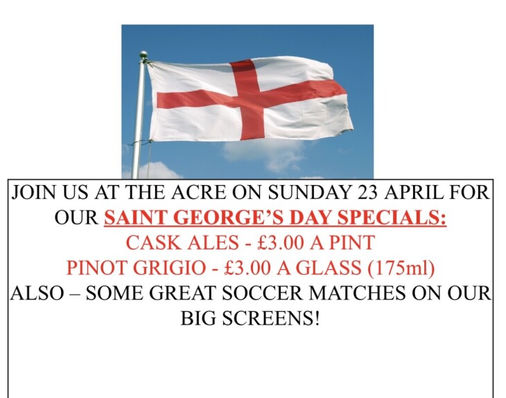 St George’s Day Promotion!