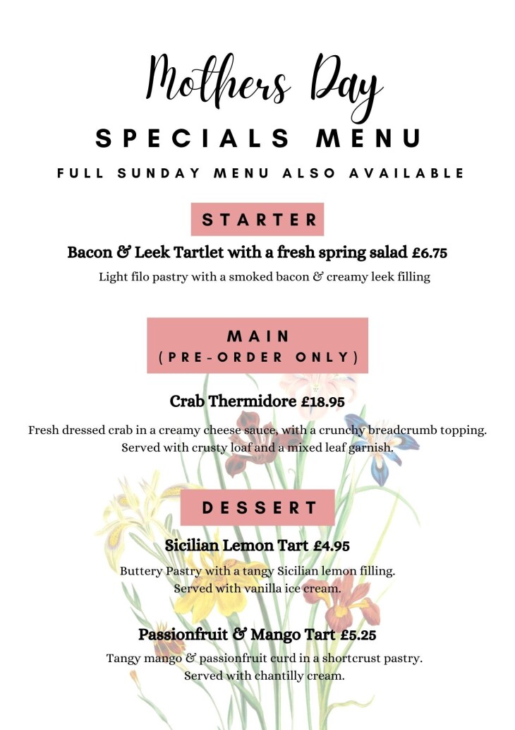 Mother' Day Special Menu